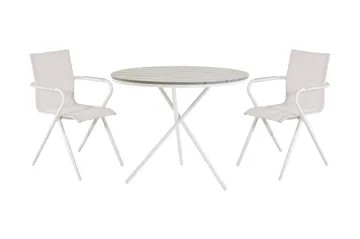 Parma Spisegruppe Rund Ø90cm + 2 Alina Spisestoler - Svart - Hagemøbler - Hagegruppe - Spisegrupper hage