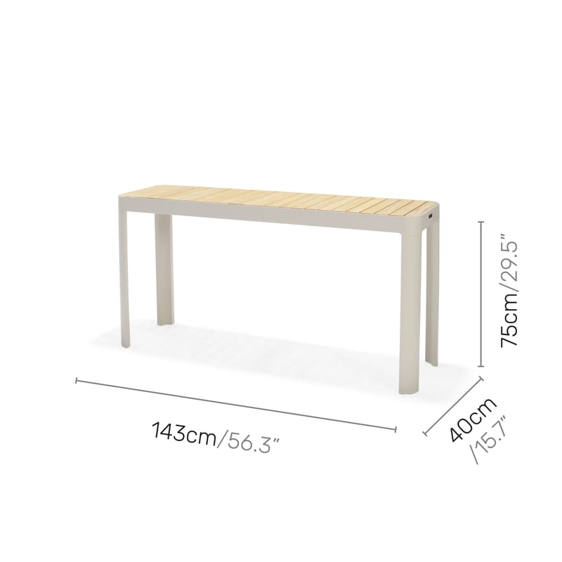 Portals Balkongsett bord + benk 140 cm - Beige/Tre - Hagemøbler - Hagegruppe - Spisegrupper hage