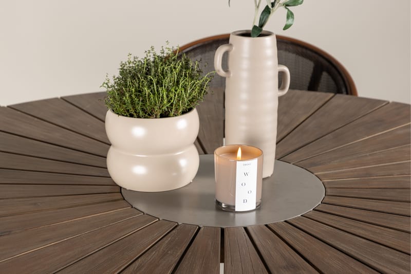 Rosario Matgruppe 140 cm Rund med 6 Vila Real Stoler - Brun - Hagemøbler - Hagegruppe - Spisegrupper hage