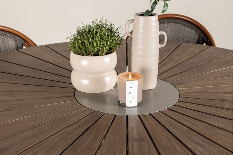 Rosario Spisegruppe 140 cm Rund med 6 Guarda Stoler - Brun - Hagemøbler - Hagegruppe - Spisegrupper hage