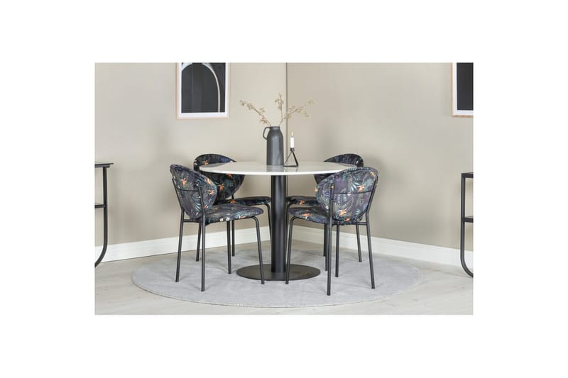 Rundt spisesett Estelle Svart, Vault - Grønn - Hagemøbler - Hagegruppe - Spisegrupper hage