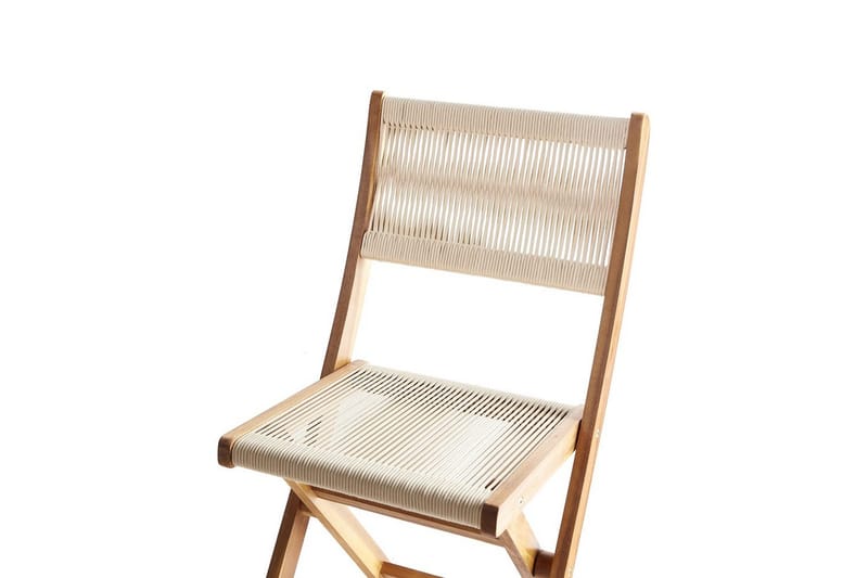 Sammenleggbare utemøbler Prossedi - Beige, Lys Tre - Hagemøbler - Hagegruppe - Spisegrupper hage