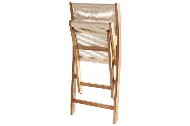 Sammenleggbare utemøbler Prossedi - Beige, Lys Tre - Hagemøbler - Hagegruppe - Spisegrupper hage