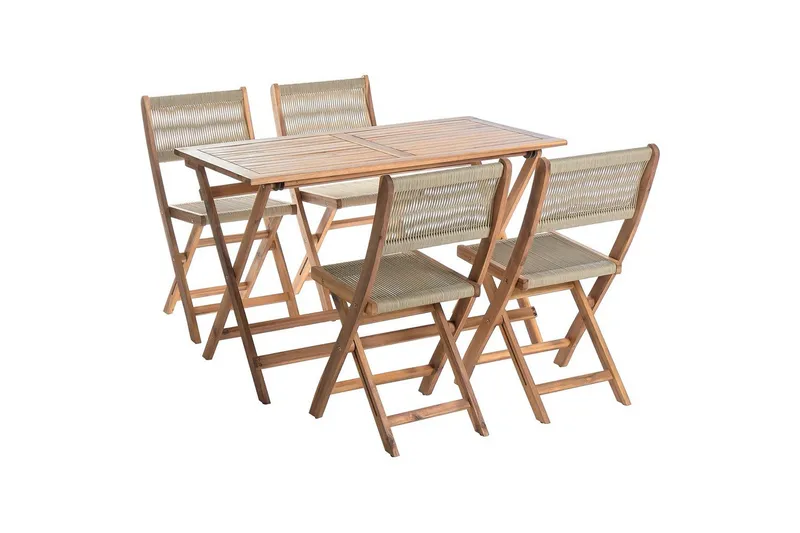 Sammenleggbare utemøbler Prossedi, Beige, Lys Tre