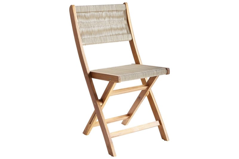 Sammenleggbare utemøbler Prossedi - Beige, Lys Tre - Hagemøbler - Hagegruppe - Spisegrupper hage