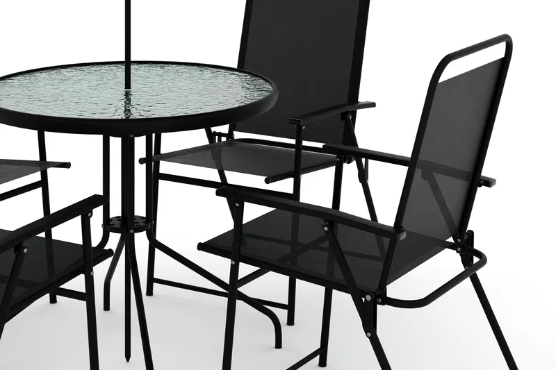 Samra Spisegruppe 4-seter - Svart - Hagemøbler - Hagegruppe - Spisegrupper hage