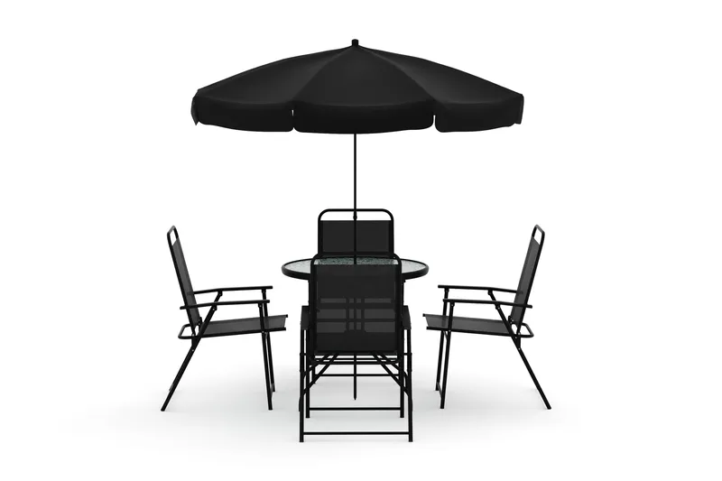 Samra Spisegruppe 4-seter - Svart - Hagemøbler - Hagegruppe - Spisegrupper hage