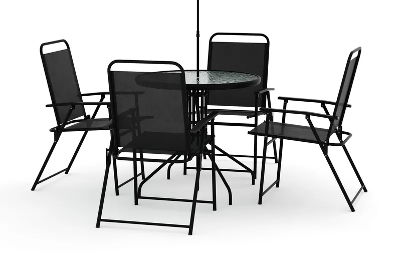 Samra Spisegruppe 4-seter - Svart - Hagemøbler - Hagegruppe - Spisegrupper hage