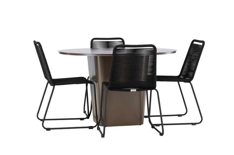 Santa Fe Spisegruppe + 4 stoler - Brun - Hagemøbler - Hagegruppe - Spisegrupper hage