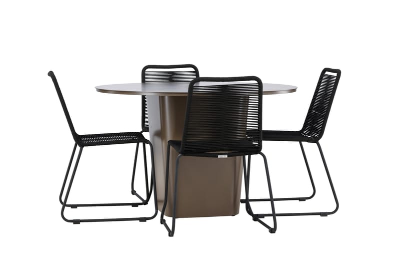 Santa Fe Spisegruppe + 4 stoler - Brun - Hagemøbler - Hagegruppe - Spisegrupper hage