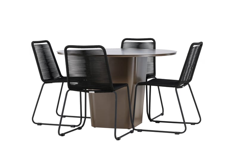 Santa Fe Spisegruppe + 4 stoler - Brun - Hagemøbler - Hagegruppe - Spisegrupper hage