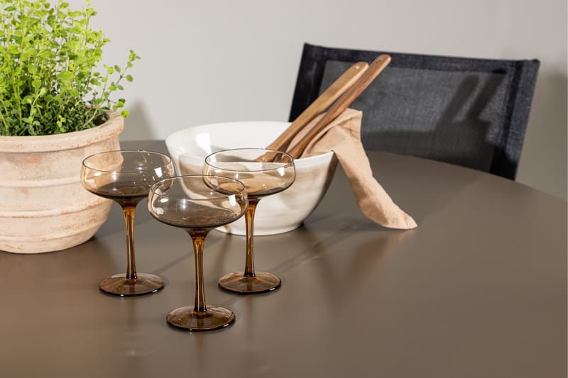 Santa Spisegruppe 120 cm Rund med 4 Alina Stoler - Brun - Hagemøbler - Hagegruppe - Spisegrupper hage