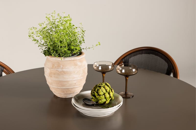 Santa Spisegruppe 120 cm Rund med 4 Guarda Stoler - Brun - Hagemøbler - Hagegruppe - Spisegrupper hage