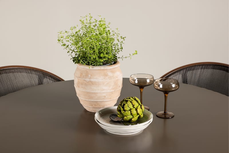 Santa Spisegruppe 120 cm Rund med 4 Vila Real Stoler - Brun - Hagemøbler - Hagegruppe - Spisegrupper hage