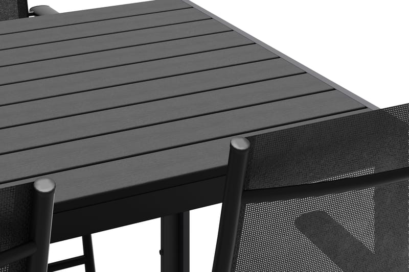 Siri Spisebord 150 cm med 4 Sanna Spisestoler - Svart - Hagemøbler - Hagegruppe - Spisegrupper hage
