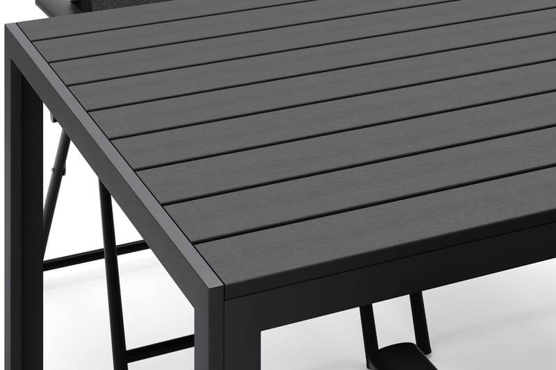 Siri Spisebord 150 cm med 4 Sanna Spisestoler - Svart - Hagemøbler - Hagegruppe - Spisegrupper hage