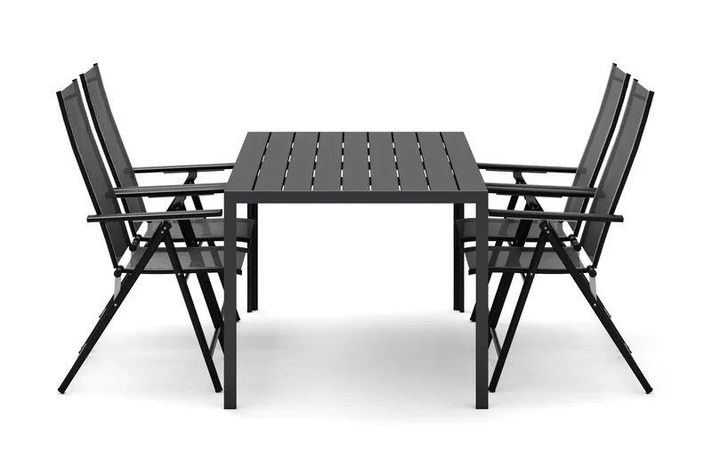 Siri Spisebord 150 cm med 4 Sanna Spisestoler, Svart