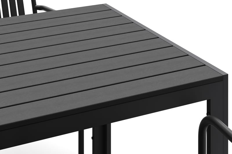 Siri Spisebord 205 cm med 6 Gardeno Spisestoler - Svart - Hagemøbler - Hagegruppe - Spisegrupper hage