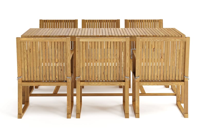 Sofie Spisebord 180 cm med 6 Sofie Spisestoler - Tre/Natur - Hagemøbler - Hagegruppe - Spisegrupper hage