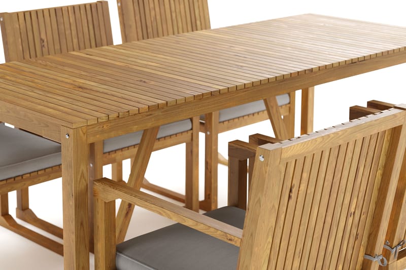 Sofie Spisebord 180 cm med 6 Sofie Spisestoler - Tre/Natur - Hagemøbler - Hagegruppe - Spisegrupper hage