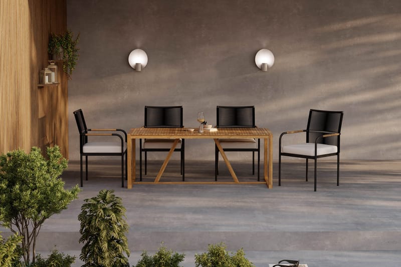 Sofie Spisebord 180 cm med 6 Sonia Spisestoler - Tre/Natur - Hagemøbler - Hagegruppe - Spisegrupper hage