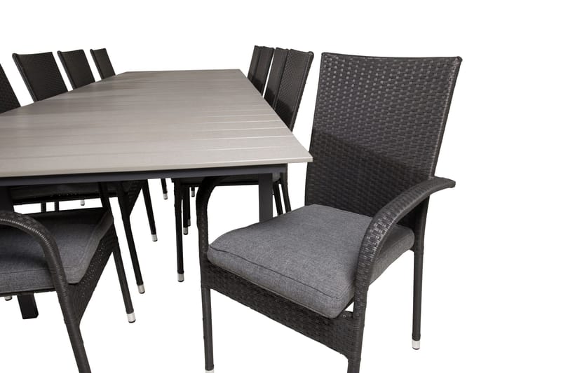 Spisegruppe for utendørsbruk Levels bord 229/310 – svart/grå – Anna-stol – svart 10 Svart/grå - Hagemøbler - Hagegruppe - Spisegrupper hage