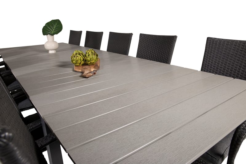 Spisegruppe for utendørsbruk Levels bord 229/310 – svart/grå – Anna-stol – svart 10 Svart/grå - Hagemøbler - Hagegruppe - Spisegrupper hage