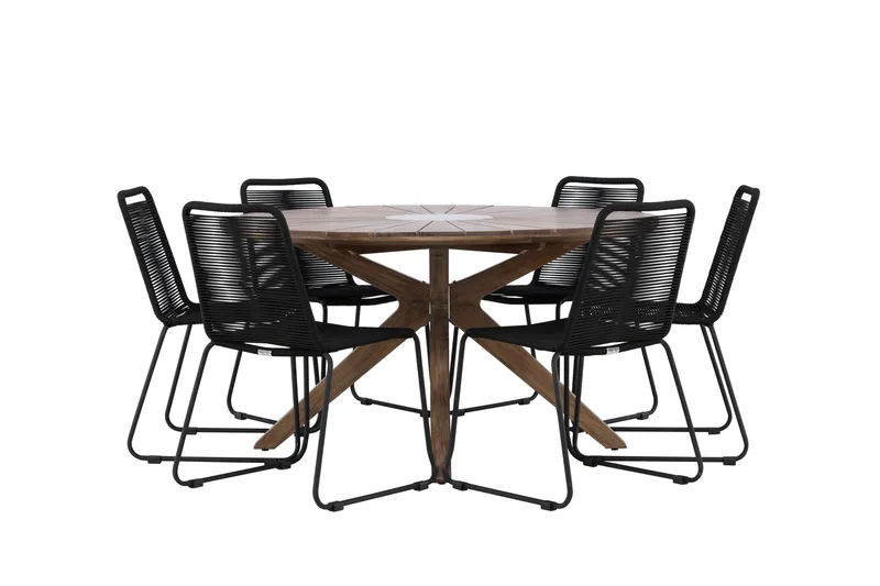 Spisegruppe for utendørsbruk Rosario spisegruppe + 6 stoler Brun3, undefined