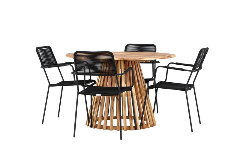 Spisegruppe for utendørsbruk Venture Home Lumpur spisegruppe + 4 stoler Natur - Hagemøbler - Hagegruppe - Spisegrupper hage