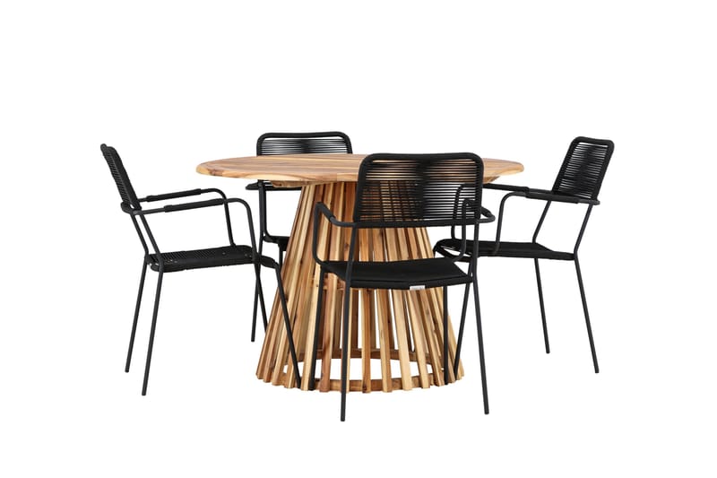 Spisegruppe for utendørsbruk Venture Home Lumpur spisegruppe + 4 stoler Natur - Hagemøbler - Hagegruppe - Spisegrupper hage