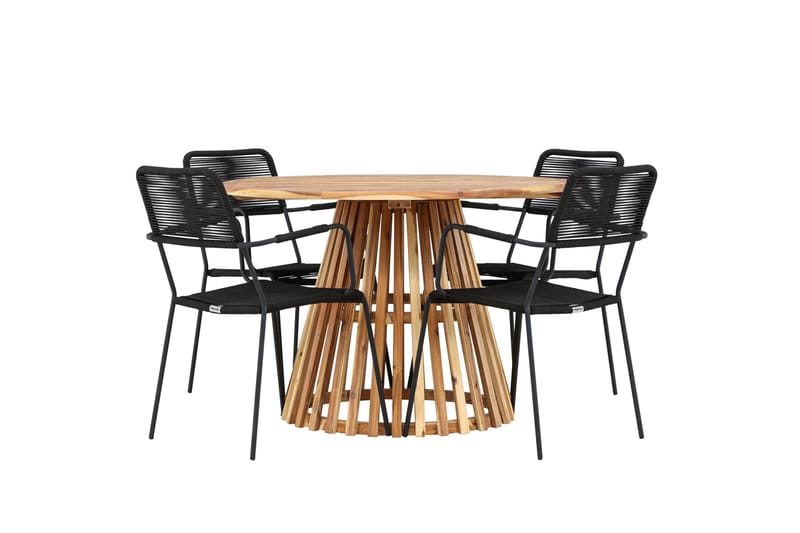 Spisegruppe for utendørsbruk Venture Home Lumpur spisegruppe + 4 stoler Natur - Hagemøbler - Hagegruppe - Spisegrupper hage