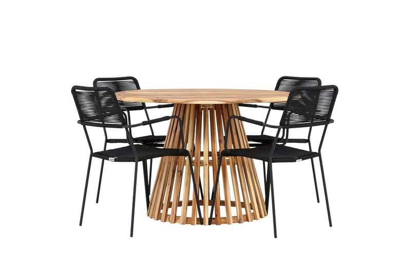 Spisegruppe for utendørsbruk Venture Home Lumpur spisegruppe + 4 stoler Natur - Hagemøbler - Hagegruppe - Spisegrupper hage
