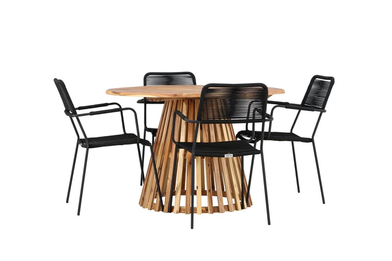 Spisegruppe for utendørsbruk Venture Home Lumpur spisegruppe + 4 stoler Natur - Hagemøbler - Hagegruppe - Spisegrupper hage