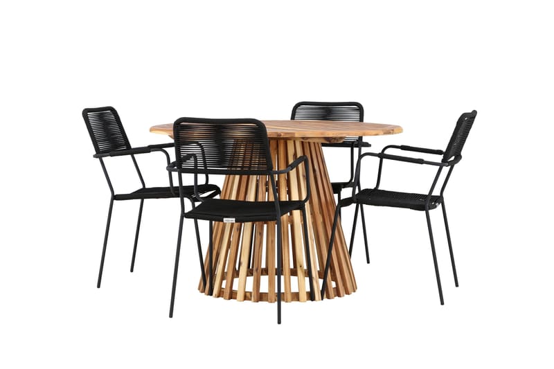 Spisegruppe for utendørsbruk Venture Home Lumpur spisegruppe + 4 stoler Natur - Hagemøbler - Hagegruppe - Spisegrupper hage