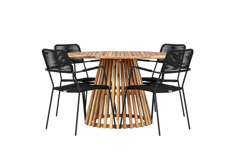 Spisegruppe for utendørsbruk Venture Home Lumpur spisegruppe + 4 stoler Natur - Hagemøbler - Hagegruppe - Spisegrupper hage