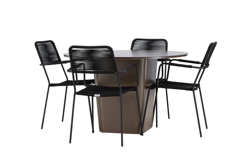 Spisegruppe for utendørsbruk Venture Home Santa spisegruppe + 4 stoler Brown - Hagemøbler - Hagegruppe - Spisegrupper hage