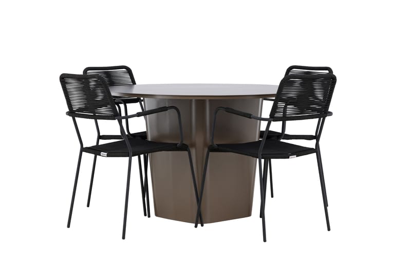 Spisegruppe for utendørsbruk Venture Home Santa spisegruppe + 4 stoler Brown - Hagemøbler - Hagegruppe - Spisegrupper hage