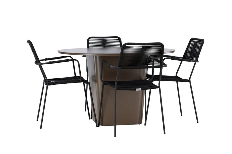 Spisegruppe for utendørsbruk Venture Home Santa spisegruppe + 4 stoler Brown - Hagemøbler - Hagegruppe - Spisegrupper hage