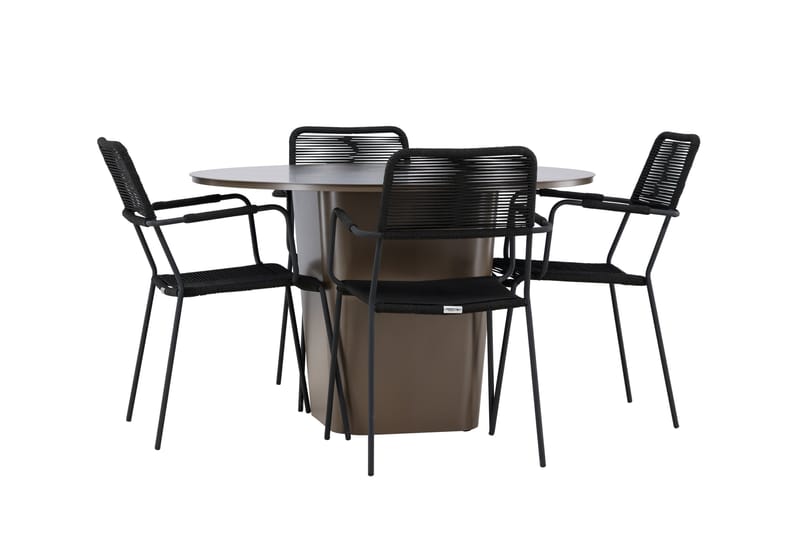Spisegruppe for utendørsbruk Venture Home Santa spisegruppe + 4 stoler Brown - Hagemøbler - Hagegruppe - Spisegrupper hage
