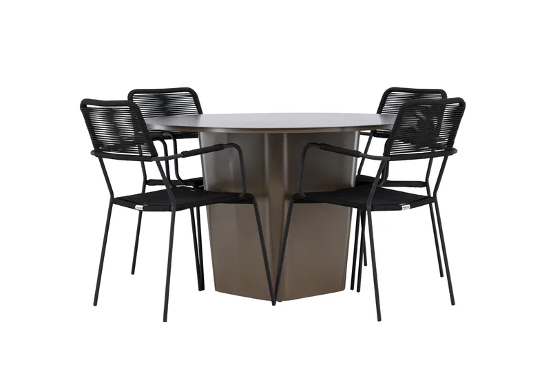 Spisegruppe for utendørsbruk Venture Home Santa spisegruppe + 4 stoler Brown, undefined