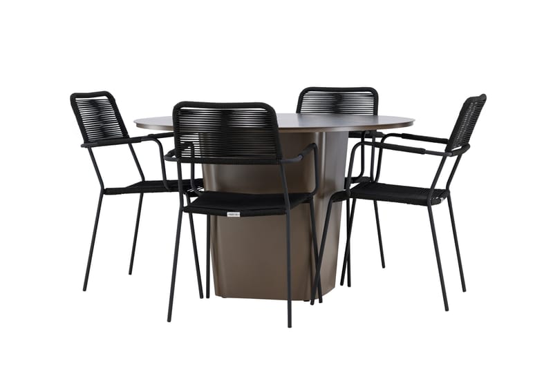 Spisegruppe for utendørsbruk Venture Home Santa spisegruppe + 4 stoler Brown - Hagemøbler - Hagegruppe - Spisegrupper hage