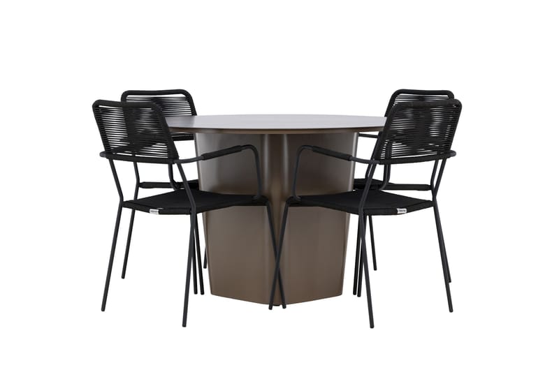 Spisegruppe for utendørsbruk Venture Home Santa spisegruppe + 4 stoler Brown - Hagemøbler - Hagegruppe - Spisegrupper hage