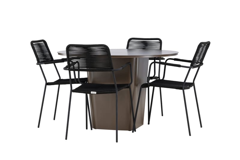 Spisegruppe for utendørsbruk Venture Home Santa spisegruppe + 4 stoler Brown - Hagemøbler - Hagegruppe - Spisegrupper hage