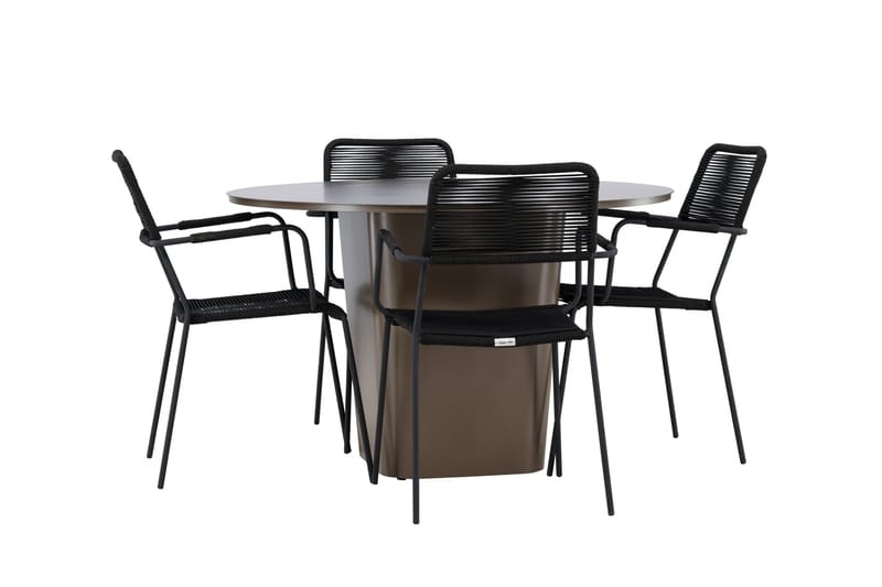 Spisegruppe for utendørsbruk Venture Home Santa spisegruppe + 4 stoler Brown - Hagemøbler - Hagegruppe - Spisegrupper hage