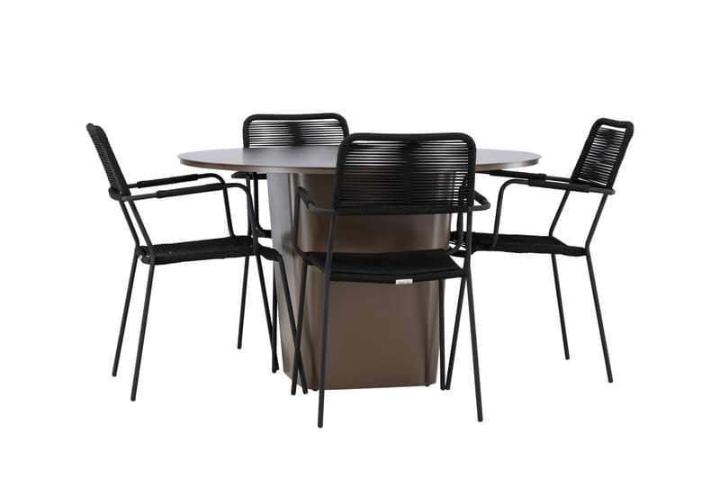 Spisegruppe for utendørsbruk Venture Home Santa spisegruppe + 4 stoler Brown - Hagemøbler - Hagegruppe - Spisegrupper hage