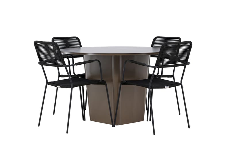 Spisegruppe for utendørsbruk Venture Home Santa spisegruppe + 4 stoler Brown - Hagemøbler - Hagegruppe - Spisegrupper hage