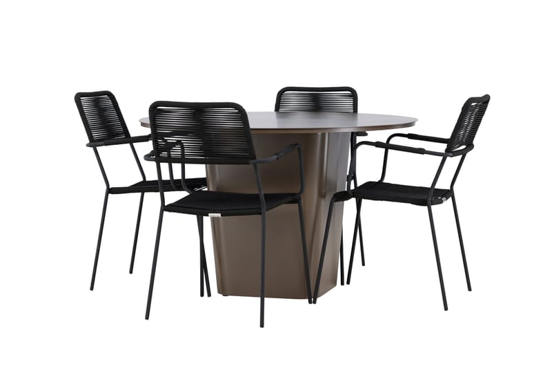 Spisegruppe for utendørsbruk Venture Home Santa spisegruppe + 4 stoler Brown - Hagemøbler - Hagegruppe - Spisegrupper hage