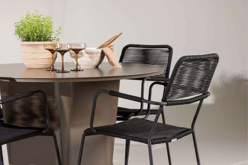 Spisegruppe for utendørsbruk Venture Home Santa spisegruppe + 4 stoler Brown - Hagemøbler - Hagegruppe - Spisegrupper hage