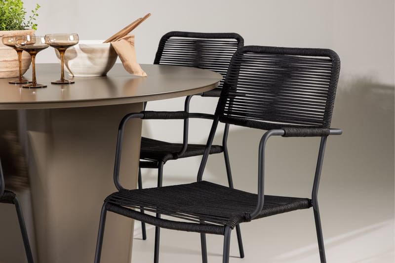 Spisegruppe for utendørsbruk Venture Home Santa spisegruppe + 4 stoler Brown - Hagemøbler - Hagegruppe - Spisegrupper hage