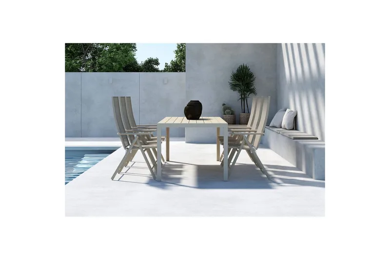 Spisegruppe Mirko, Levanzo - Beige - Hagemøbler - Hagegruppe - Spisegrupper hage